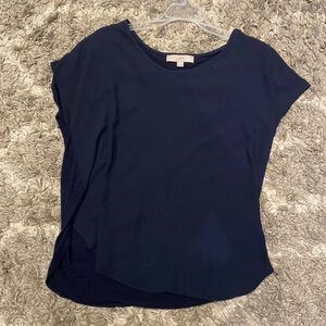 Navy blue short sleeve blouse